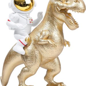 Astronaut Statue Dinosaur Statue Resin Arts Gifts, Spaceman Sculpture Figurine Ornament, Table Decor, Home Decor, Desktop Accessories Tabletop Decoration, Bookshelf, Office, Living Room