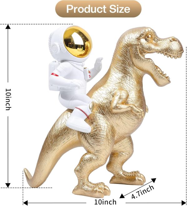 Astronaut Statue Dinosaur Statue Resin Arts Gifts, Spaceman Sculpture Figurine Ornament, Table Decor, Home Decor, Desktop Accessories Tabletop Decoration, Bookshelf, Office, Living Room - Image 5