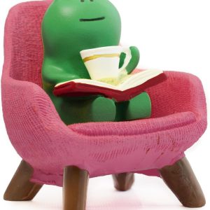 Miniature Frog Figurines Desk Decor, Funny Frog Statue Home Office Frog Decoration, Cute Frog Fairy Garden Resin Decorations, Small Frog Statues Gifts Ornaments Frog Lovers(Pink Sofa)