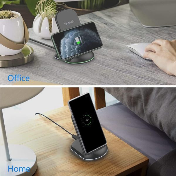 Yootech [2 Pack] Wireless Charger,10W Max Wireless Charging Stand,Compatible with iPhone 16/16 Plus/16 Pro Max/15/14/13/SE 2022/12/11/X/8,Galaxy S22/S21/S20/S10(No AC Adapter) - Image 2